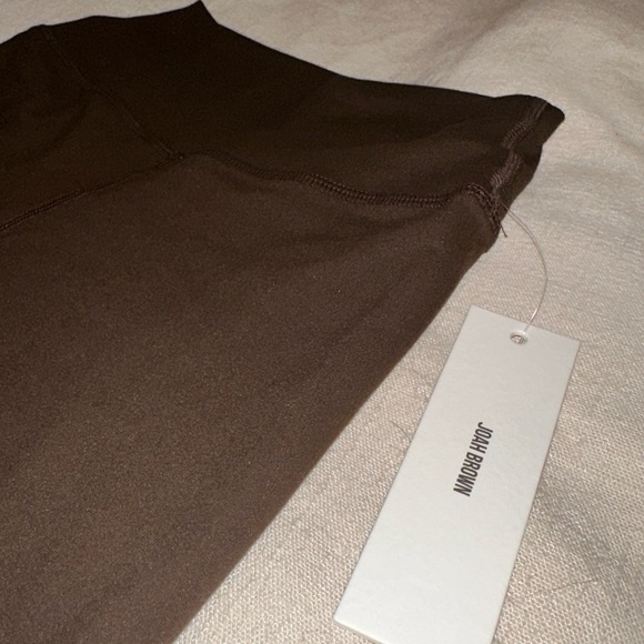 Sueded Umber Biker Shorts - Picture 3 of 3